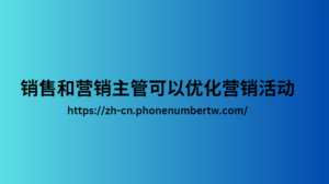 销售和营销主管可以优化营销活动